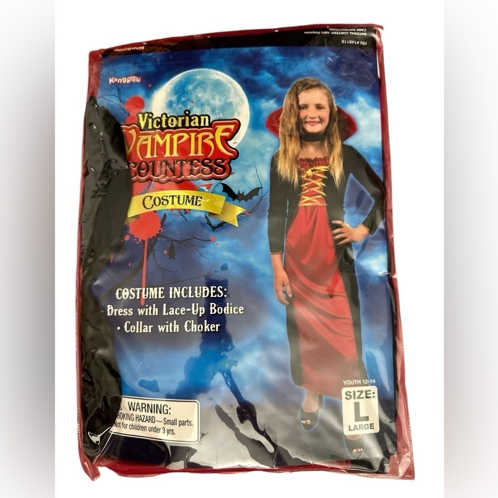 Victorian Vampire Countess Costume Size Youth Large Halloween Costume NWT - Picture 2 of 2